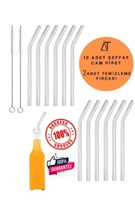 AcarlarTicaret 12'li Cam Pipet Ve 2 Adet Temizleme Fırçası Seti 1. Kalite / 9 Mm