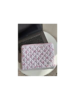Batekso Pembe Pötikare Kurdele Desenli Laptop - Tablet Çantası 13-14 Inç