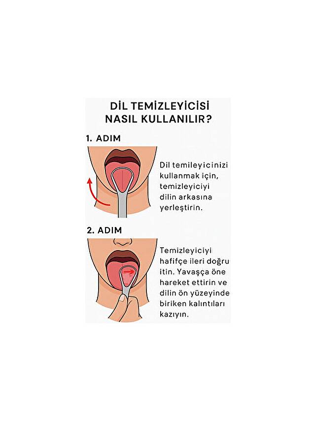 Beyzana Dil Temizleyici Paslanmaz Çelik Ağız Bakım Fırçası Dil Plak Temizleme Dil Sıyırıcı 1 Adet - 3