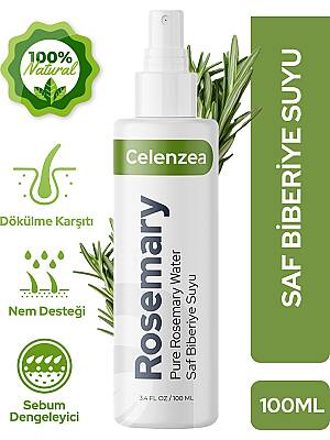 Celenzea Saf Biberiye Suyu Hızlı Saç Uzatma & Dökülme Karşıtı %100 Saf Doğal Rosemary Water 100ML