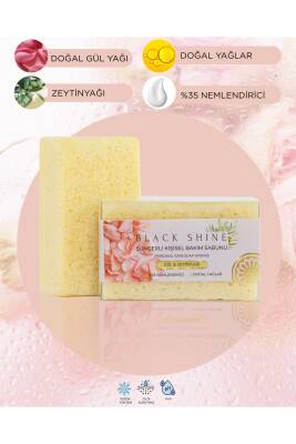 Doğal Gül Ve Zeytinyağı Içerikli, %35 Nemlendiricili, Süngerli Kişisel Katı Bakım Sabunu 100 gr
