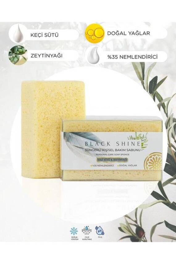 Doğal Keçi Sütlü, %35 Nemlendiricili, Süngerli Kişisel Katı Bakım Sabunu 100 gr - 4