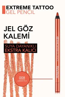 Extreme Tattoo Yüksek Pigmentli & Doğal Işıltılı Jel Göz Kalemi 008 ORANGE POP