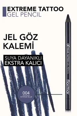 Extreme Tattoo Yüksek Pigmentli & Mat Bitişli Jel Göz Kalemi 004 INTENSE BLUE