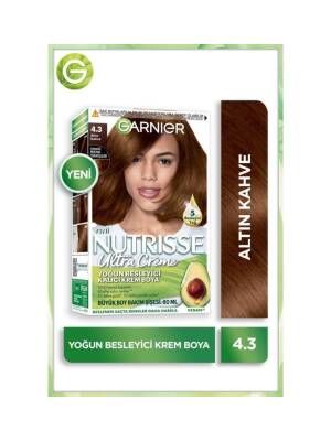 Garnier Nutrisse Yoğun Besleyici Kalıcı Krem Saç Boyası 4.3 Altın Kahve