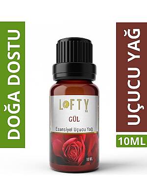 Lofty Gül Uçucu Yağ Buhurdanlık Esansı Konsantre Oda Kokusu Uçucu Esans Buhur Yağı 10 ml