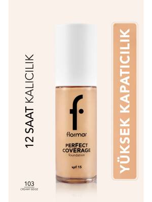 Perfect Coverage Yoğun Kapatıcı Su Bazlı Fondöten (SARI ALT TON) -103 Creamy Beige -8682536058186