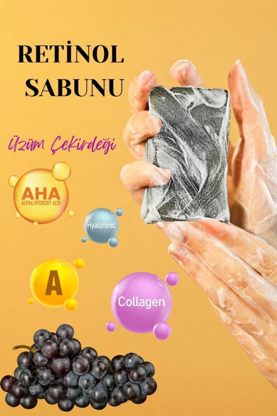 Retinage Kırışıklık Karşıtı, Onarıcı Ceramide A Vitamini Yaşlanma Karşıtı Üzüm Retinol Sabunu  - 4