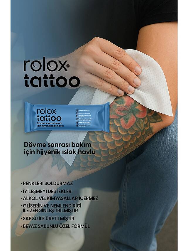Rolox Tattoo - 50 Paket - Dövme Sonrası Bakım Için Hijyenik Islak Havlu - 1