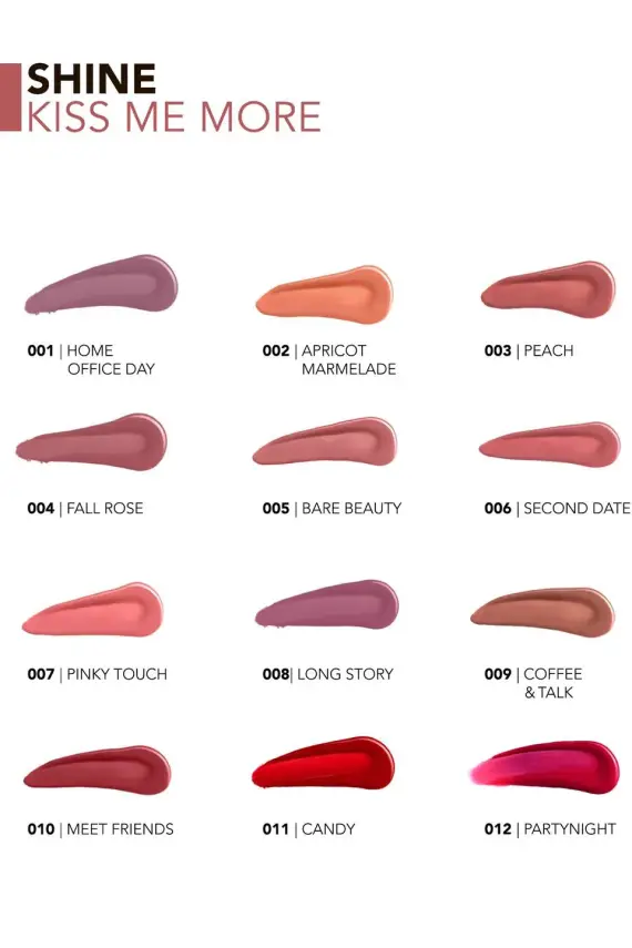 Shine Kiss Me More Uzun Süre Kalıcı & Parlak Bitişli Likit Ruj - 002 Marmalade - 3